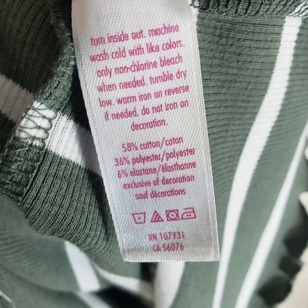 JUSTICE Short Sleeve Ribbed Striped Top Size 14/16